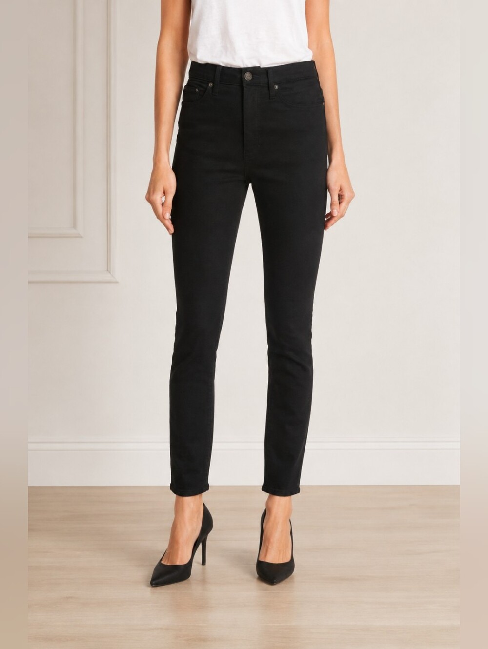 HIGH-RISE SKINNY-LEG JEANS IN RINSE
